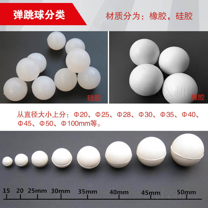 彈跳球由：硅膠于橡膠兩種材質。不同材質有不同的優勢。